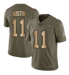 Youth Nike Los Angeles Rams #11 Tavon Austin Limited Olive/Gold 2017 Salute to Service NFL Jersey