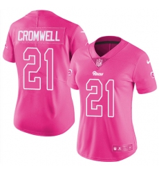 Women's Nike Los Angeles Rams #21 Nolan Cromwell Limited Pink Rush Fashion NFL Jersey