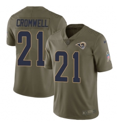 Youth Nike Los Angeles Rams #21 Nolan Cromwell Limited Olive 2017 Salute to Service NFL Jersey