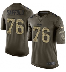 Men's Nike Los Angeles Rams #76 Rodger Saffold Elite Green Salute to Service NFL Jersey