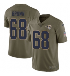 Men's Nike Los Angeles Rams #68 Jamon Brown Limited Olive 2017 Salute to Service NFL Jersey