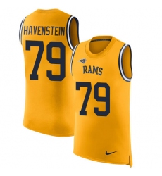 Men's Nike Los Angeles Rams #79 Rob Havenstein Limited Gold Rush Player Name & Number Tank Top NFL Jersey