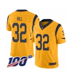Men's Los Angeles Rams #32 Troy Hill Limited Gold Rush Vapor Untouchable 100th Season Football Jersey