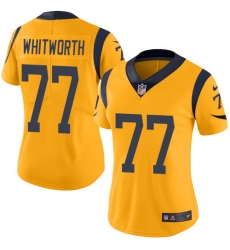 Women's Nike Los Angeles Rams #77 Andrew Whitworth Limited Gold Rush Vapor Untouchable NFL Jersey