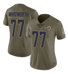 Women's Nike Los Angeles Rams #77 Andrew Whitworth Limited Olive 2017 Salute to Service NFL Jersey