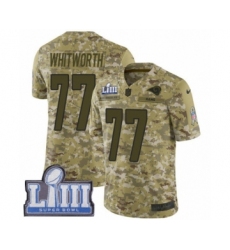 Youth Nike Los Angeles Rams #77 Andrew Whitworth Limited Camo 2018 Salute to Service Super Bowl LIII Bound NFL Jersey