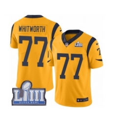 Youth Nike Los Angeles Rams #77 Andrew Whitworth Limited Gold Rush Vapor Untouchable Super Bowl LIII Bound NFL Jersey