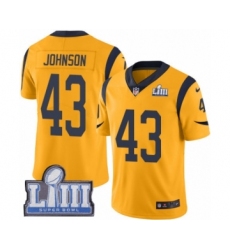 Men's Nike Los Angeles Rams #43 John Johnson Limited Gold Rush Vapor Untouchable Super Bowl LIII Bound NFL Jersey
