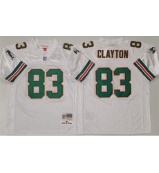Men's Miami Dolphins #83 Mark Clayton White Throwback Stitched Football Jersey