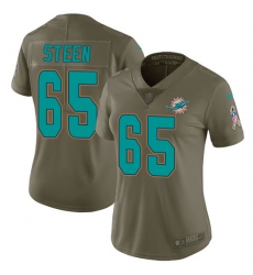 Women's Nike Miami Dolphins #65 Anthony Steen Limited Olive 2017 Salute to Service NFL Jersey