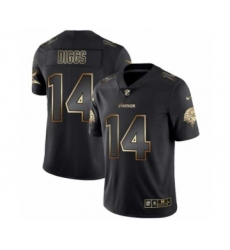 Men Minnesota Vikings #14 Stefon Diggs Black Golden Edition 2019 Vapor Untouchable Limited Jersey