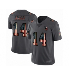 Men's Minnesota Vikings #14 Stefon Diggs Limited Black USA Flag 2019 Salute To Service Football Jersey