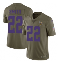 Youth Nike Minnesota Vikings #22 Harrison Smith Limited Olive 2017 Salute to Service NFL Jersey