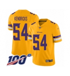 Men's Minnesota Vikings #54 Eric Kendricks Limited Gold Inverted Legend 100th Season Football Jersey