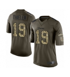 Youth Minnesota Vikings #19 Adam Thielen Limited Green Salute to Service Football Jersey