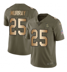 Men's Nike Minnesota Vikings #25 Latavius Murray Limited Olive/Gold 2017 Salute to Service NFL Jersey