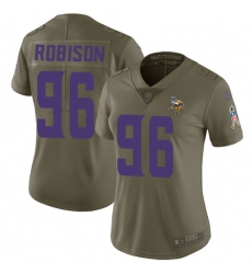 Women's Nike Minnesota Vikings #96 Brian Robison Limited Olive 2017 Salute to Service NFL Jersey