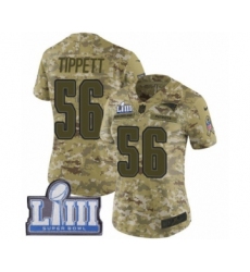 Women's Nike New England Patriots #56 Andre Tippett Limited Camo 2018 Salute to Service Super Bowl LIII Bound NFL Jersey