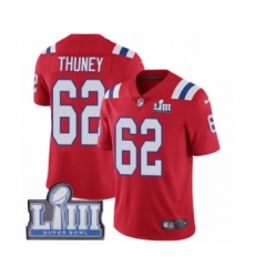 Men's Nike New England Patriots #62 Joe Thuney Red Alternate Vapor Untouchable Limited Player Super Bowl LIII Bound NFL Jersey