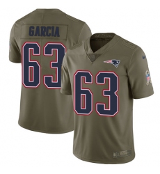 Youth Nike New England Patriots #63 Antonio Garcia Limited Olive 2017 Salute to Service NFL Jersey