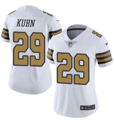 Women's Nike New Orleans Saints #29 John Kuhn Limited White Rush Vapor Untouchable NFL Jersey