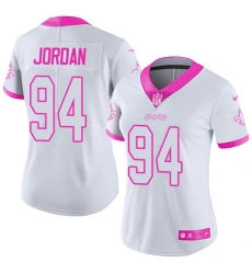 Women's Nike New Orleans Saints #94 Cameron Jordan Limited White/Pink Rush Fashion NFL Jersey