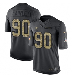 Men's Nike New Orleans Saints #90 Nick Fairley Limited Black 2016 Salute to Service NFL Jersey