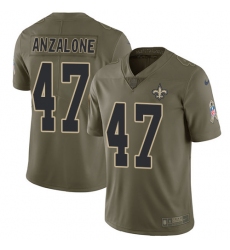 Youth Nike New Orleans Saints #47 Alex Anzalone Limited Olive 2017 Salute to Service NFL Jersey