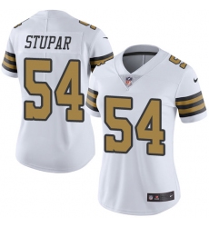 Women's Nike New Orleans Saints #54 Nate Stupar Limited White Rush Vapor Untouchable NFL Jersey