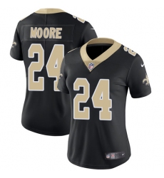 Women's Nike New Orleans Saints #24 Sterling Moore Black Team Color Vapor Untouchable Limited Player NFL Jersey