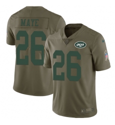Youth Nike New York Jets #26 Marcus Maye Limited Olive 2017 Salute to Service NFL Jersey