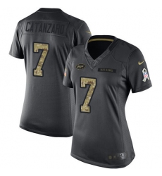 Women's Nike New York Jets #7 Chandler Catanzaro Limited Black 2016 Salute to Service NFL Jersey
