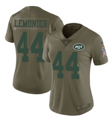 Women's Nike New York Jets #44 Corey Lemonier Limited Olive 2017 Salute to Service NFL Jersey