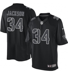 Men's Nike Oakland Raiders #34 Bo Jackson Limited Black Impact NFL Jersey