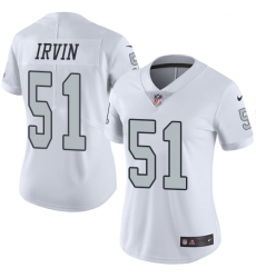Women's Nike Oakland Raiders #51 Bruce Irvin Limited White Rush Vapor Untouchable NFL Jersey