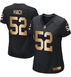 Women's Nike Oakland Raiders #52 Khalil Mack Elite Black/Gold Team Color NFL Jersey