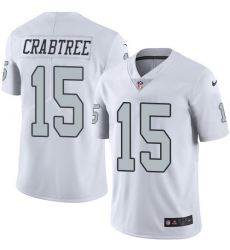 Youth Nike Oakland Raiders #15 Michael Crabtree Limited White Rush Vapor Untouchable NFL Jersey