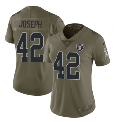 Women's Nike Oakland Raiders #42 Karl Joseph Limited Olive 2017 Salute to Service NFL Jersey