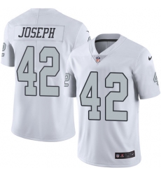 Youth Nike Oakland Raiders #42 Karl Joseph Limited White Rush Vapor Untouchable NFL Jersey