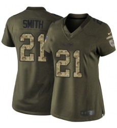 Women's Nike Oakland Raiders #21 Sean Smith Elite Green Salute to Service NFL Jersey