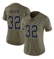 Women's Nike Oakland Raiders #32 Marcus Allen Limited Olive 2017 Salute to Service NFL Jersey
