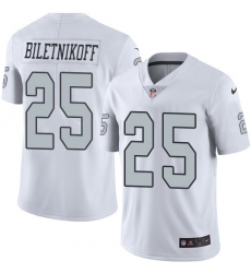 Youth Nike Oakland Raiders #25 Fred Biletnikoff Limited White Rush Vapor Untouchable NFL Jersey