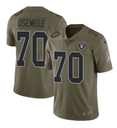 Men's Nike Oakland Raiders #70 Kelechi Osemele Limited Olive 2017 Salute to Service NFL Jersey