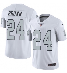 Men's Nike Oakland Raiders #24 Willie Brown Limited White Rush Vapor Untouchable NFL Jersey