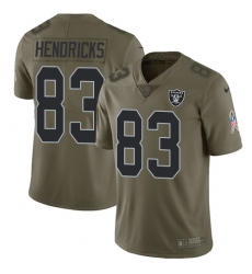 Men's Nike Oakland Raiders #83 Ted Hendricks Limited Olive 2017 Salute to Service NFL Jersey