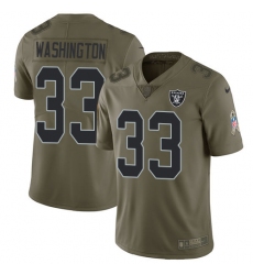Men's Nike Oakland Raiders #33 DeAndre Washington Limited Olive 2017 Salute to Service NFL Jersey