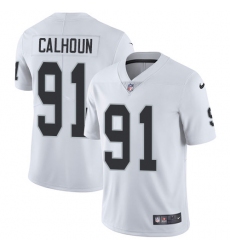 Men's Nike Oakland Raiders #91 Shilique Calhoun White Vapor Untouchable Limited Player NFL Jersey