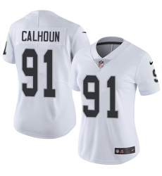 Women's Nike Oakland Raiders #91 Shilique Calhoun White Vapor Untouchable Limited Player NFL Jersey