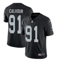 Youth Nike Oakland Raiders #91 Shilique Calhoun Black Team Color Vapor Untouchable Limited Player NFL Jersey