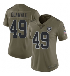 Women's Nike Oakland Raiders #49 Jamize Olawale Limited Olive 2017 Salute to Service NFL Jersey